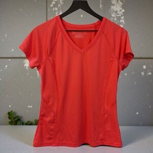 TEK GEAR CORAL SALMON V-NECK ACTIVE TOP SIZE M